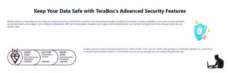 Data Security Feature of Terabox for windows