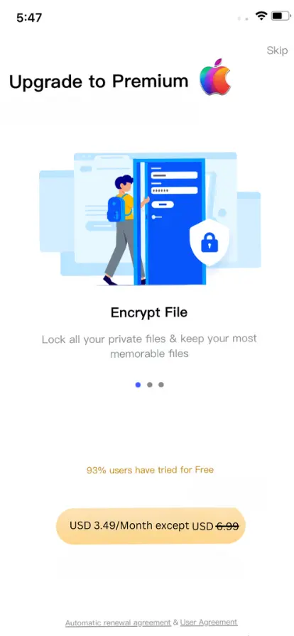 Encrypt File Feature Of Terabox For IOS