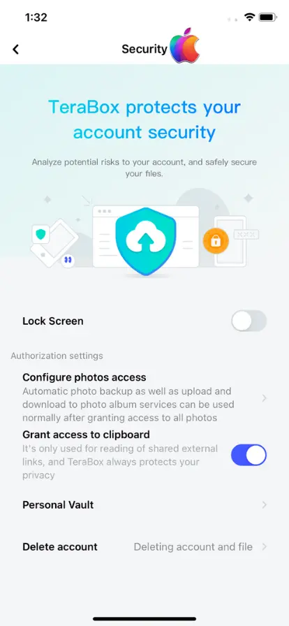 Security Feature Of Terabox For IOS