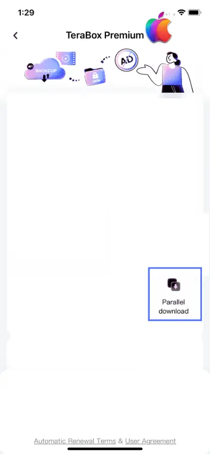 Parallel Download Feature Of Terabox For IOS