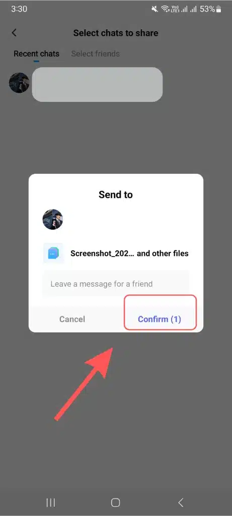 select friends and confirm